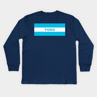 Yoro City in Honduras Flag Colors Kids Long Sleeve T-Shirt